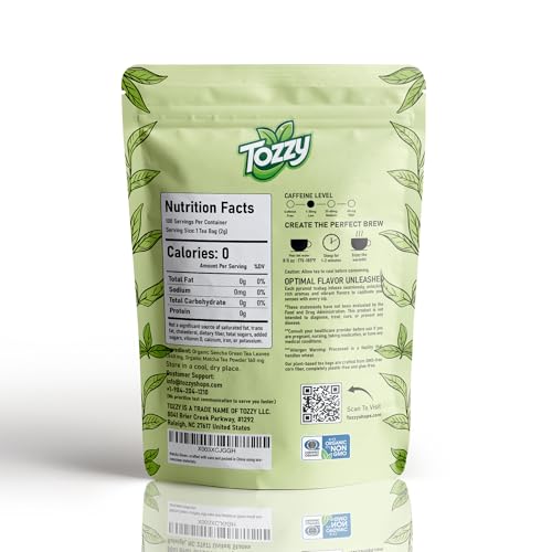 Tozzy Tea - 100 Count (Pyramid Tea Bags) | Pure Plant-Based Ingredients | Eco-Conscious Packaging