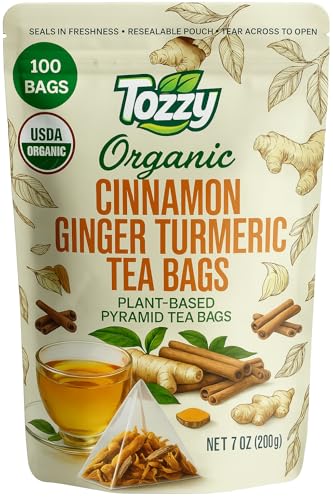 Tozzy Tea - 100 Count (Pyramid Tea Bags) | Pure Plant-Based Ingredients | Eco-Conscious Packaging