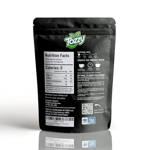 Tozzy Tea - 100 Count (Pyramid Tea Bags) | Pure Plant-Based Ingredients | Eco-Conscious Packaging
