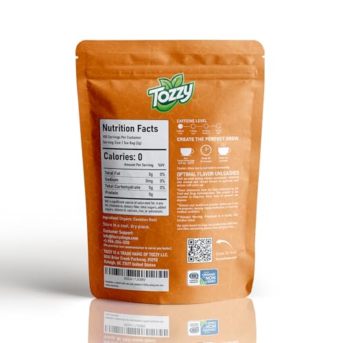 Tozzy Tea - 100 Count (Pyramid Tea Bags) | Pure Plant-Based Ingredients | Eco-Conscious Packaging