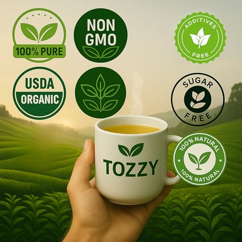 Tozzy Tea - 100 Count (Pyramid Tea Bags) | Pure Plant-Based Ingredients | Eco-Conscious Packaging