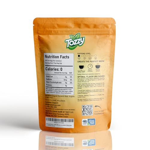 Tozzy Tea - 100 Count (Pyramid Tea Bags) | Pure Plant-Based Ingredients | Eco-Conscious Packaging